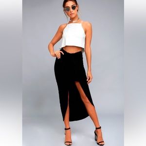 Scenic Drive Black Wrap Midi Skirt
